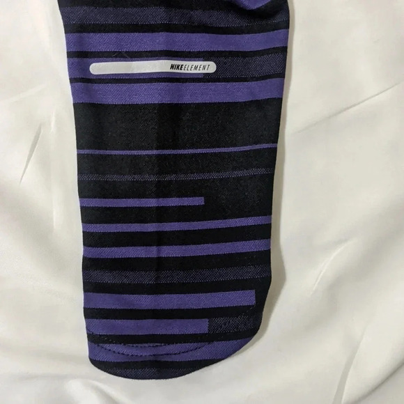 Nike Dri-Fit Running 1/4 Zip Mock Neck Pullover, Color Purple/Black Size XS - Picture 7 of 11